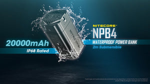 Nitecore NPB4 - 20,000mAh Waterproof Power Bank
