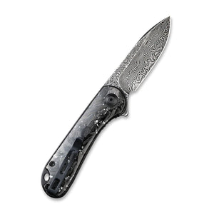 CIVIVI Elementum - Flipper Knife Carbon Fiber Handle (2.96" Damascus Blade)