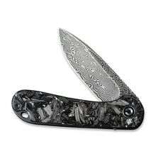 Load image into Gallery viewer, CIVIVI Elementum - Flipper Knife Carbon Fiber Handle (2.96&quot; Damascus Blade)