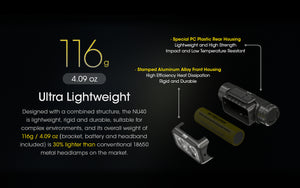 NITECORE NU40 - 1000 lumen USB-C Rechargeable Headlamp