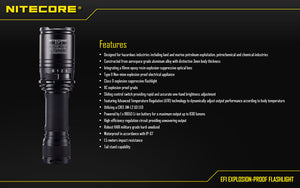 NITECORE EF1 EXPLOSION PROOF - Torch, Battery and Charger Bundle.