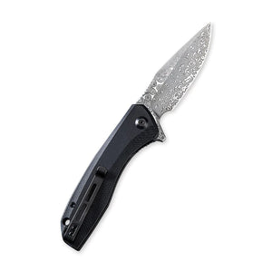 CIVIVI Baklash - Flipper Liner Lock Knife Black G-10 (3.5" Damascus)