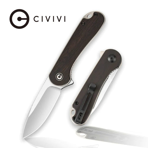 CIVIVI Elementum - Flipper Knife Black Ebony Wood Handle (2.96