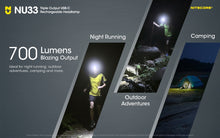 Load image into Gallery viewer, NITECORE NU33 - 700 Lumen Triple Output USB-C Rechargeable Headlamp