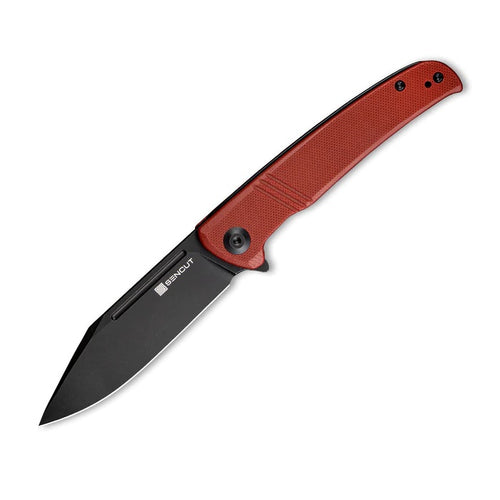SENCUT Brazoria - Flipper Knife Burgundy G10 Handle (3.46